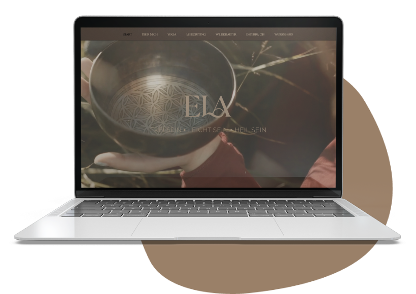 Mockup Ela Frei sein auf Laptop